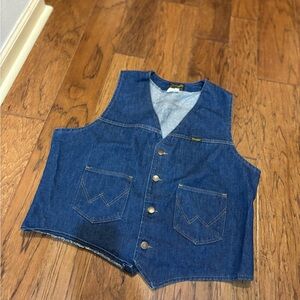 Vintage Wrangler Denim Vest | Made in USA | XL | 100% Cotton
